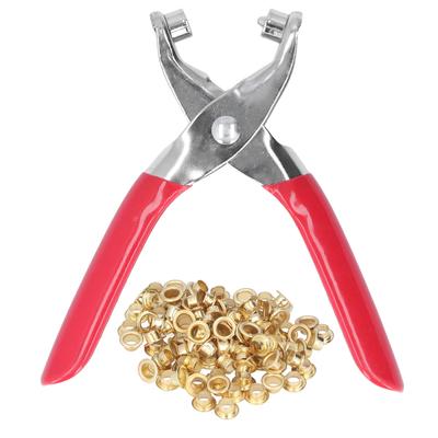 Set di pinze per fori con occhielli in metallo multiuso, pinze per punzoni per rivetti con occhielli in metallo, con 100 bottoni da 4 mm