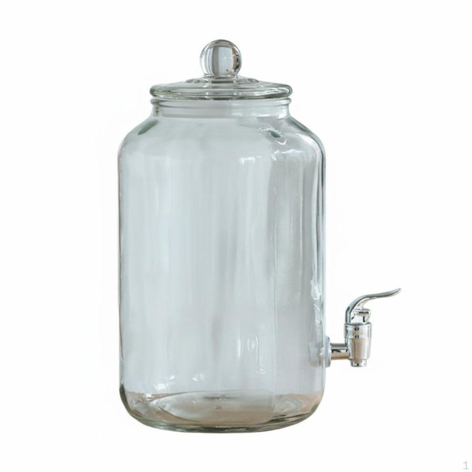 Glass Beverage Dispenser with Spigot Sealed Lid Large Capacity Drink Jar Tap Clear Design