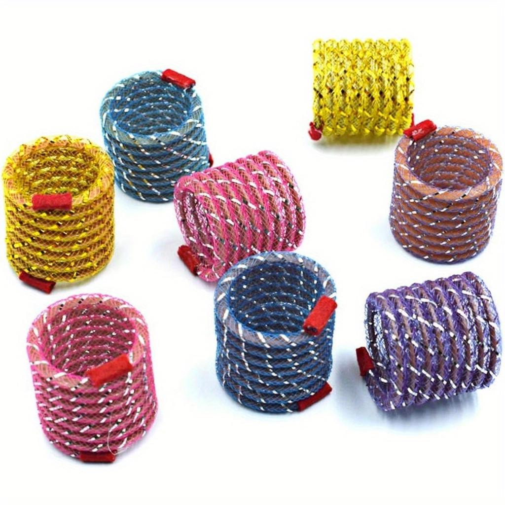 Interactive Colorful Mesh Spring Cat Toys Bouncy Spiral Cat Springs for Indoor Cats Toys Cat Supplies