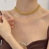 18K Gold Trendy Cuban Link Necklace: European & American Style, Non-Fading, Fashionable Personalized Chain, High-End Jewelry.