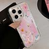 ins smudge butterfly small flower for apple 17promax flash drill mobile phone case iPhone16 large hole 15
