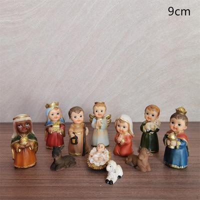 11Pcs Nativity Scene Manger Figurines Set Figures Resin 9cm Collectibles for Countertop