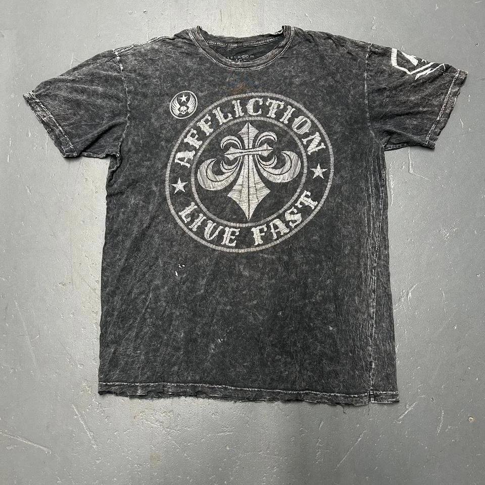 Мужская футболка Affliction в стиле гранж, классическая, с эффектом потертости, с двусторонним принтом, Y2K L