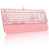 MageGee Skrivemaskin Mekanisk Gaming Retro Punk Rund Tastaturhette LED Hvit Bakgrunnsbelyst USB Kablet Tastaturer for Spill og for Windows Bærbar PC Mac Blå