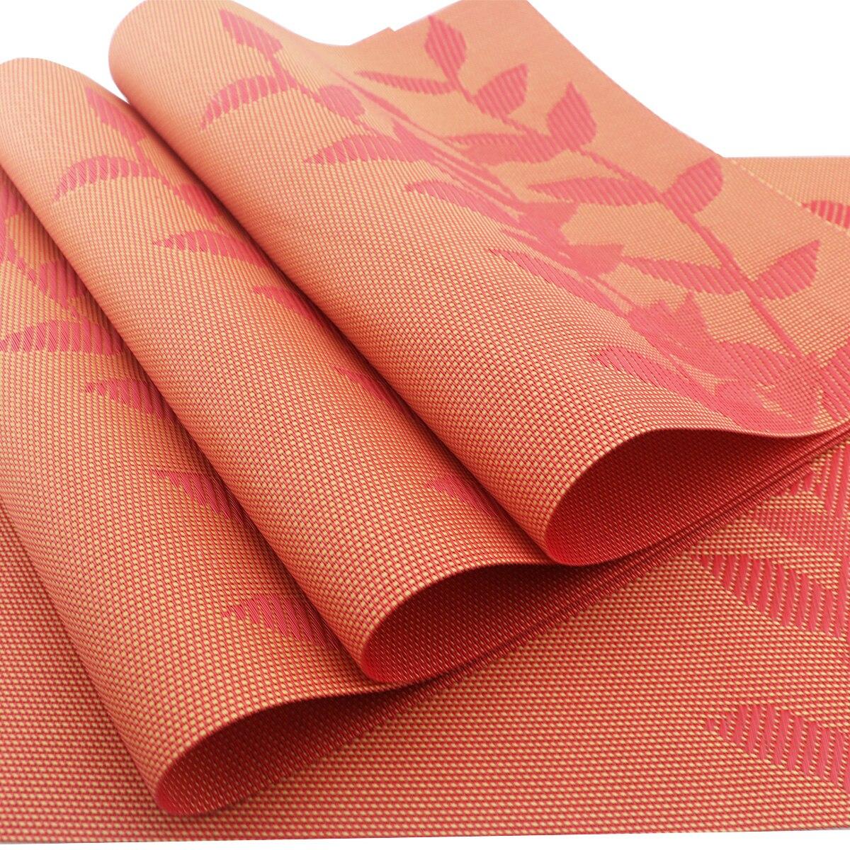 6 шт. ПВХ коврики для стола Нескользящие водонепроницаемые салфетки лист цветок дерево — фото 17