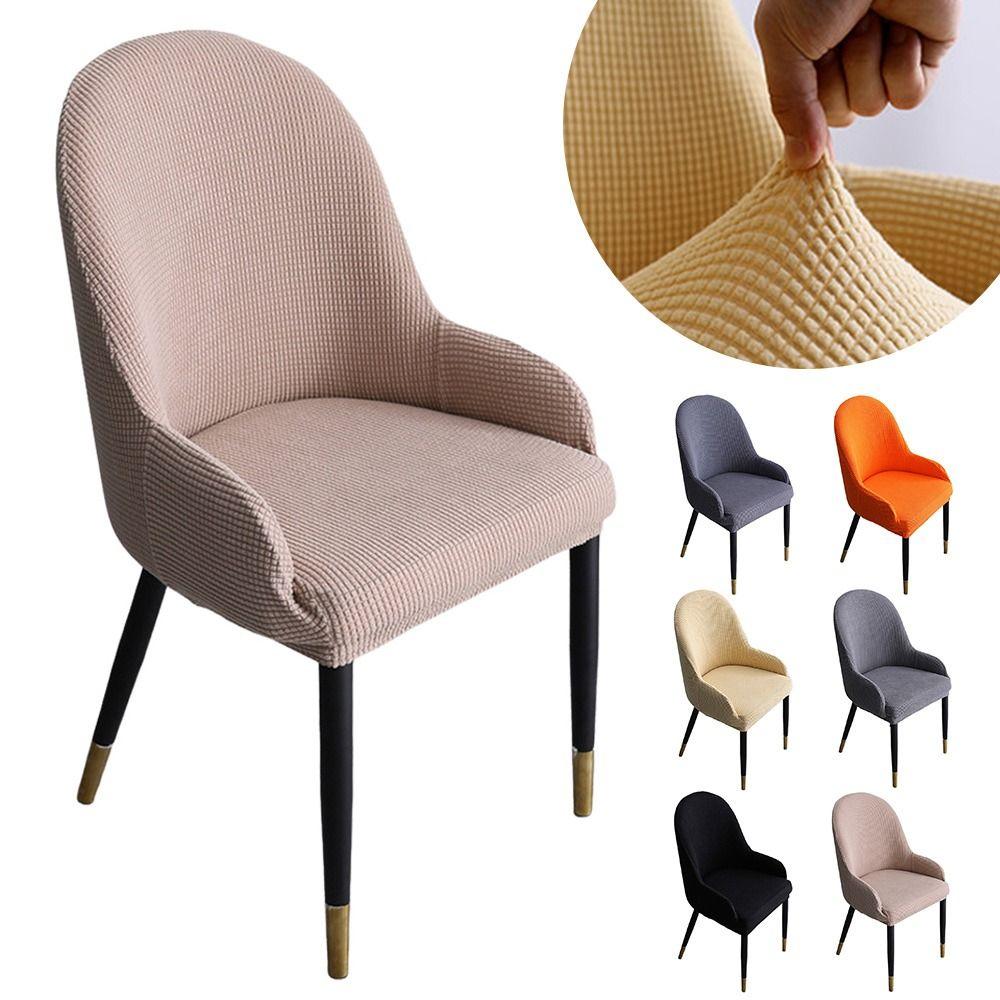 High-elastic Integrated Seat Cover Curved Stool Slipcover Dining Chair Cover for Home Decoration