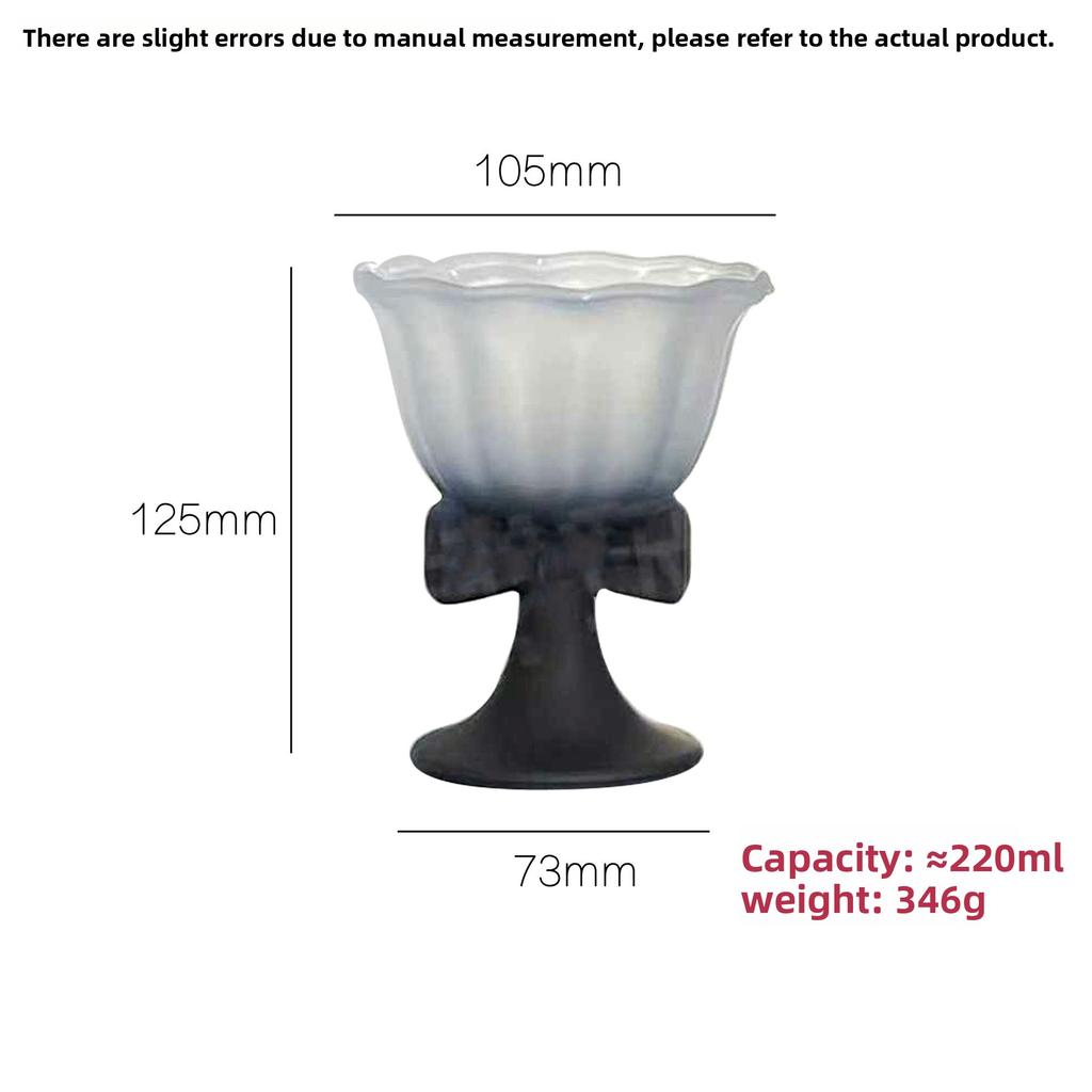 Bow Ice Cream Cup Elegant Butterfly Juice Milkshake Glass Cup