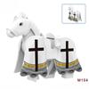Mini-Baustein Mittelalterlicher Ritter Pferd Bewegliche Gelenke Tier Stein Spielzeug Kreatives Pädagogisches Geschenk für Kinder Spielen und Ausstellen