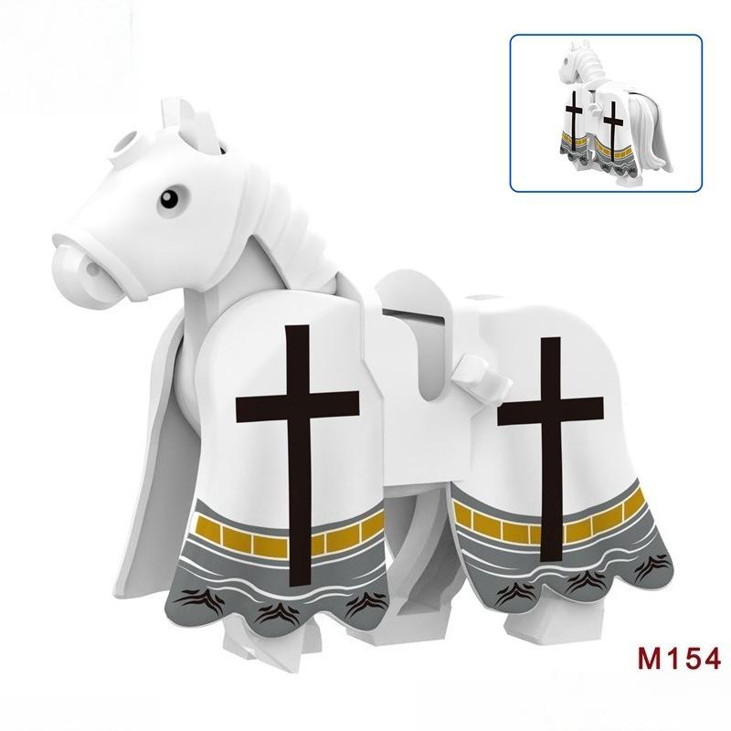 Mini-Baustein Mittelalterlicher Ritter Pferd Bewegliche Gelenke Tier Stein Spielzeug Kreatives Pädagogisches Geschenk für Kinder Spielen und Ausstellen