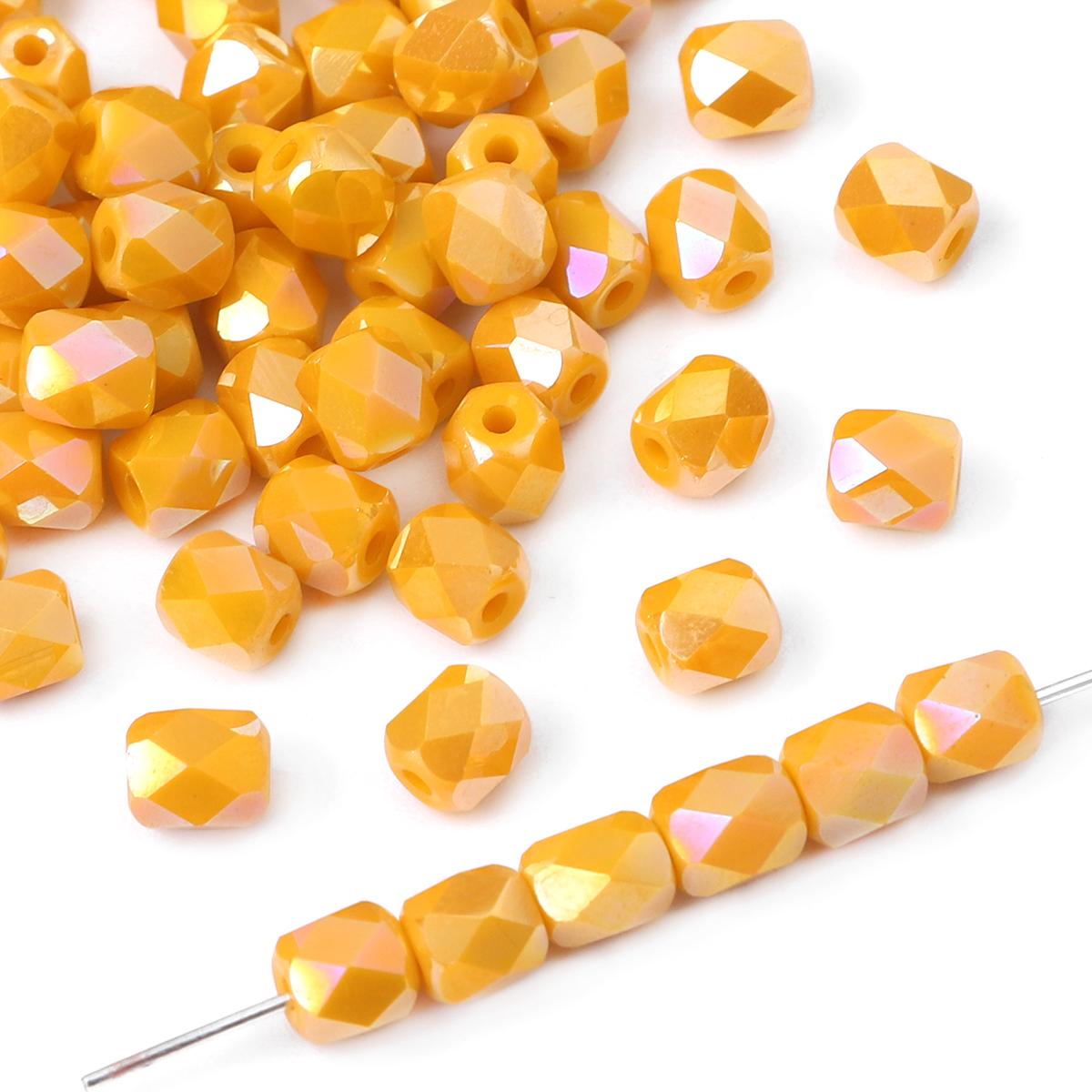 

20 шт./пакет 5x6 мм граненые хрустальные бусины ручной работы однотонные блестящие цвета свободные бусины-разделители для ожерелья, браслета, серьг DIY Изготовление ювелирных изделий оранжевый