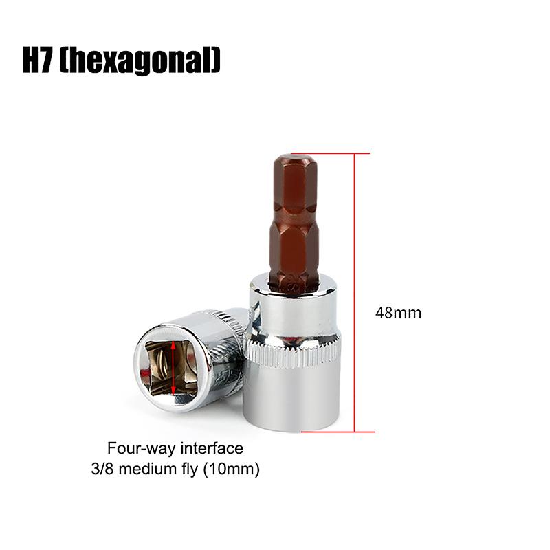 3/8palcové nástavce na bity Torx T20/30/40/45/50/55/60 S2 Ocel Délka 48 mm Stříbrný odstín Ruční nářadí pro opravy automobilů