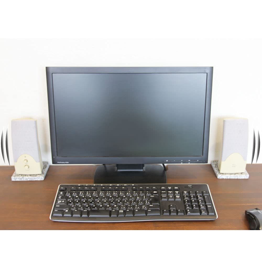 of 10 x 10 cm Experience a unique sound quality only this stone can Superior sound with natural stone speaker stands and Ideal size for PC Set of