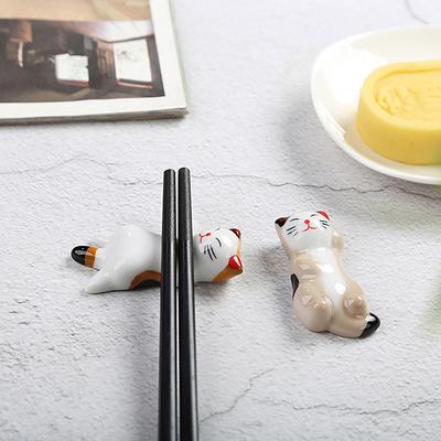 Ceramic Kitten Chopstick Rest Cat Chopsticks Forks Spoon Holder Dinner Spoon Stand Home Decoration Ornament Housewarming Gift