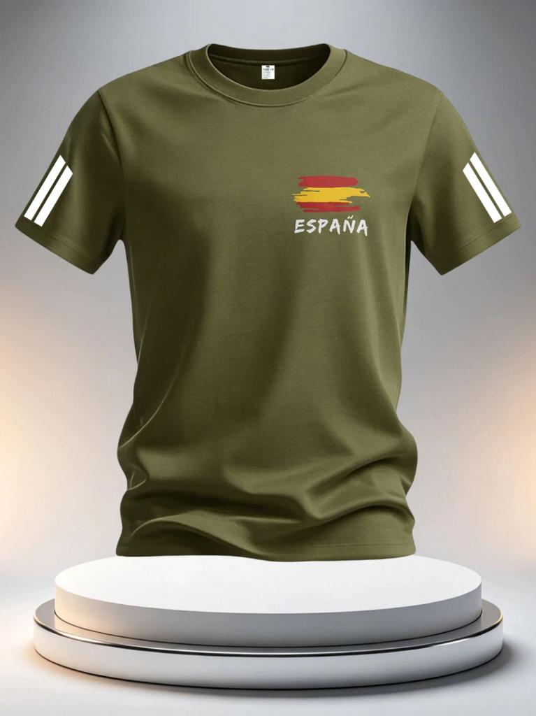 2026 Zomer Spanje Voetbalshirts voor Mannen Klassieke God Spanje Korte Mouw T-shirts Casual Ronde Hals Sportstijl T-shirt Mannen Kleding
