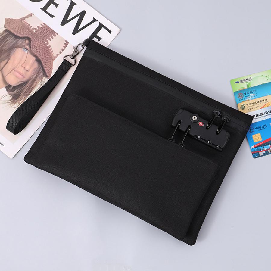 Portable Coin Purse Bank Card Pouch with Combination Lock Oxford Cloth Minimalist Wallet Card Holder Zipper Lock Storage Bag
