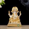 Gold & Silver Ganesha Idol Murti for Car Dashboard Home Décor and Gifts Items