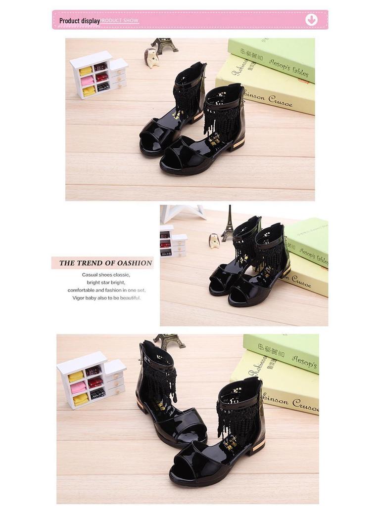 Mädchen Sommer 2025 Mode Sandalen - Koreanischer Stil Prinzessin Weiche Sohle Römerschuhe für Kinder