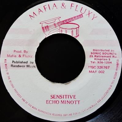7inch Record ECHO MINOTT - Sensitive MAF002 Mafia And Fluxy 1995 Jamaica Reggae, Ska & Dub Used