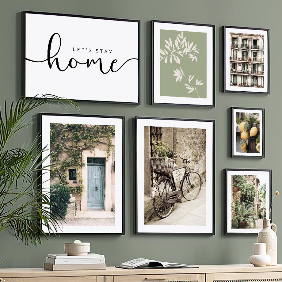 Nordic Town Retro Car Street Lemon Tree Leaf Wall Art Canvas Painting Posters And Prints Wall Pictures Living Room Bedroom Decor