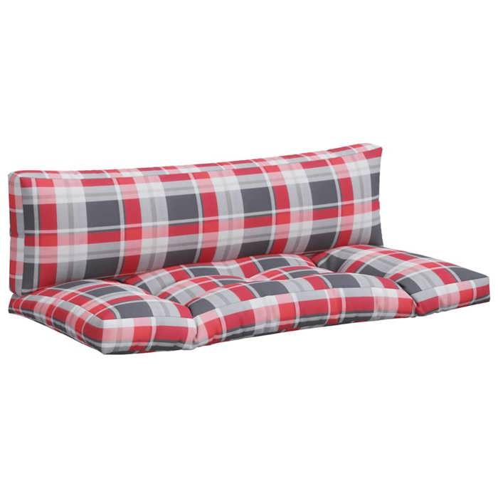 VidaXL Pallet Cushions 2 Pcs Red Tiles Fabric, Cushion, Sofa Cushion, Back Pillow, Outdoor Cushion, 360935