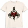 Dagger Rose T Shirt Angel Wings Gothic Tattoo Style Streetwear Graphic Tee