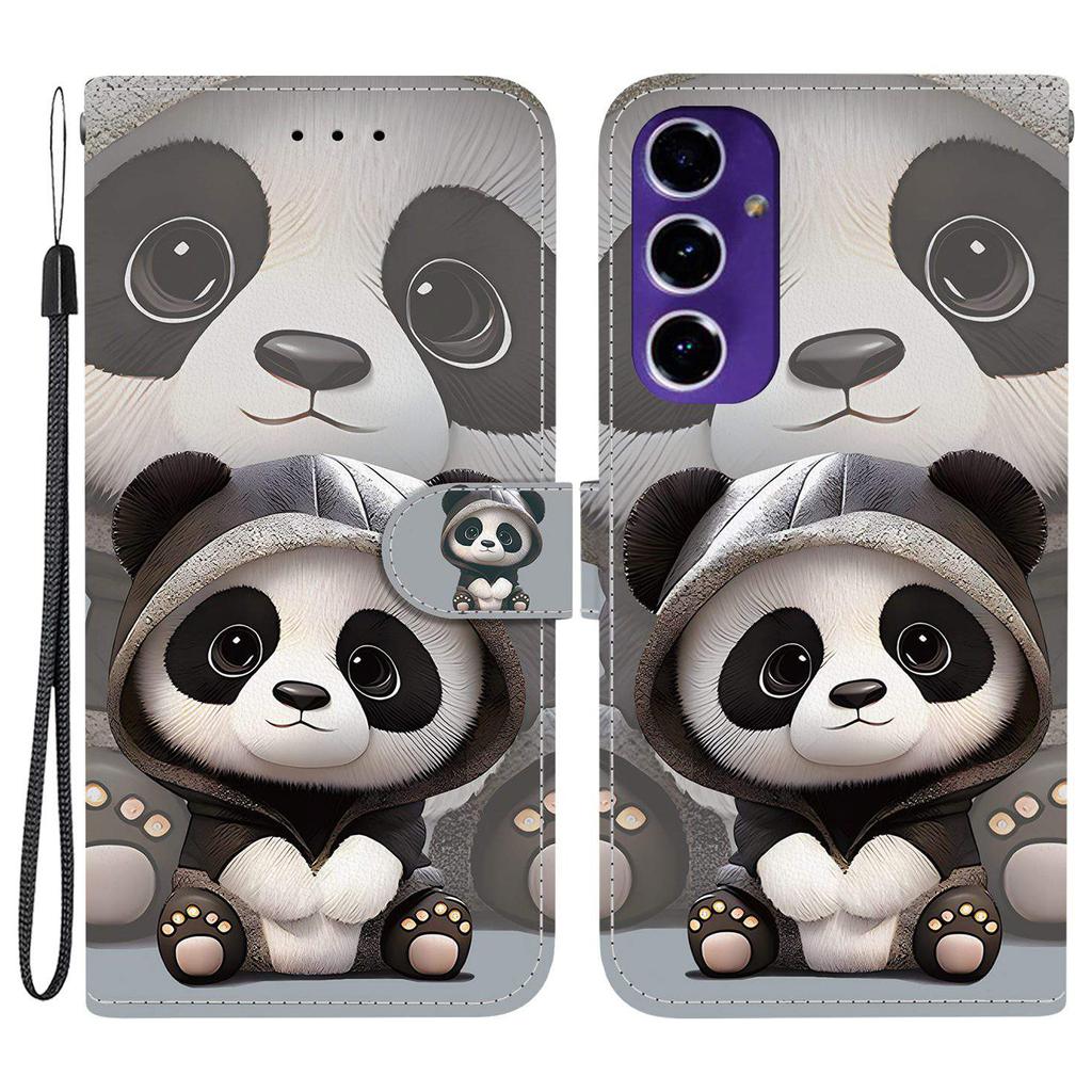 For Samsung Galaxy S24 FE Wallet Case Pattern Printing Leather Stand Phone Cover with Strap