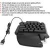Onehanded Keyboard 35 Key USB Wired Portable Mechanical Gaming Keypad with LED Backlight Equipped with a Wide Wrist Pad