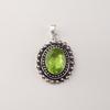 Peridot Gemstone 925 Sterling Silver Handcrafted Statement Pendant 1.6" For Gift VPP-3-2