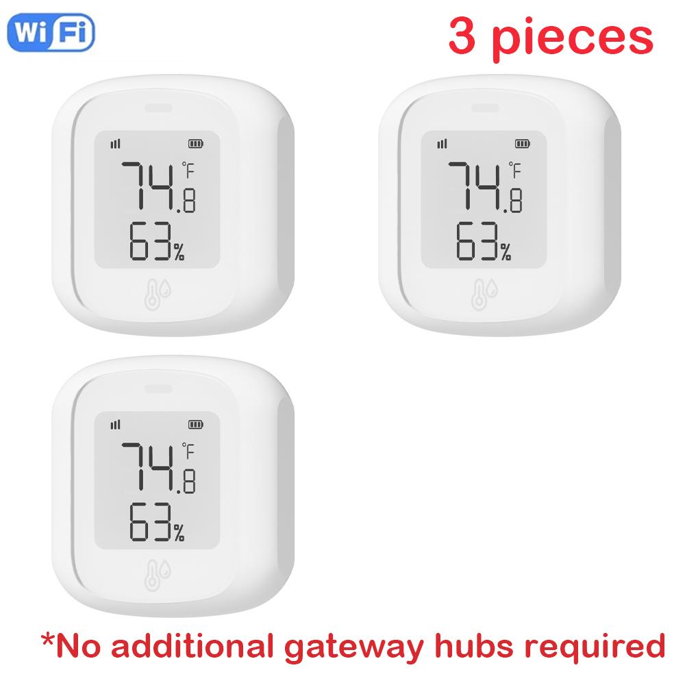 ZigBee / WIFI Temperature  Humidity Sensor For Tuya LED Screen  Smart Linkage Thermo-hygrome Voice Control For Google Home Alexa
