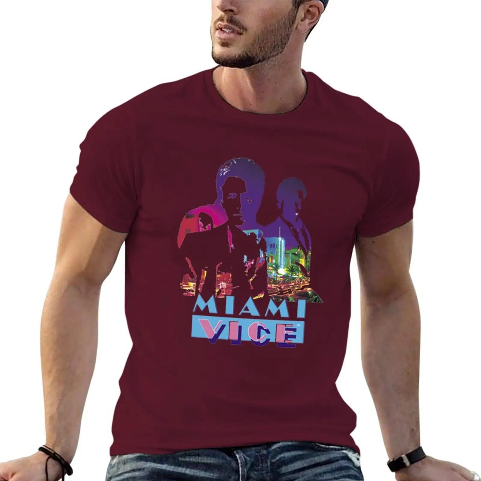 Miami Vice Crockett And Tubbs Футболка футболки графика винтаж индивидуальная футболка мужчина футболка Мужская хлопковая футболка S
