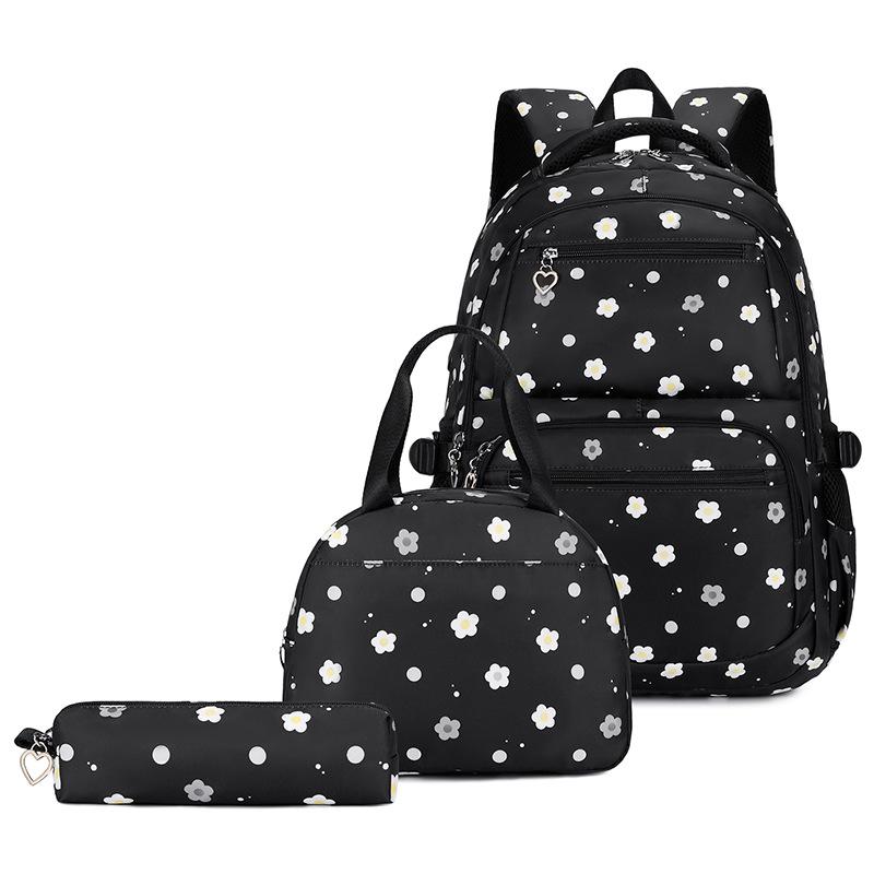 Three-piece schoolbag set for school students female waterproof backpack student backpack