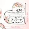 2D Flat, Acrylic Heart-Shaped Desktop Decoration, Gift for The Bride's Mother, Home Decor Plaque Hanging Wall Art Decorative Garden Decoration for Roo