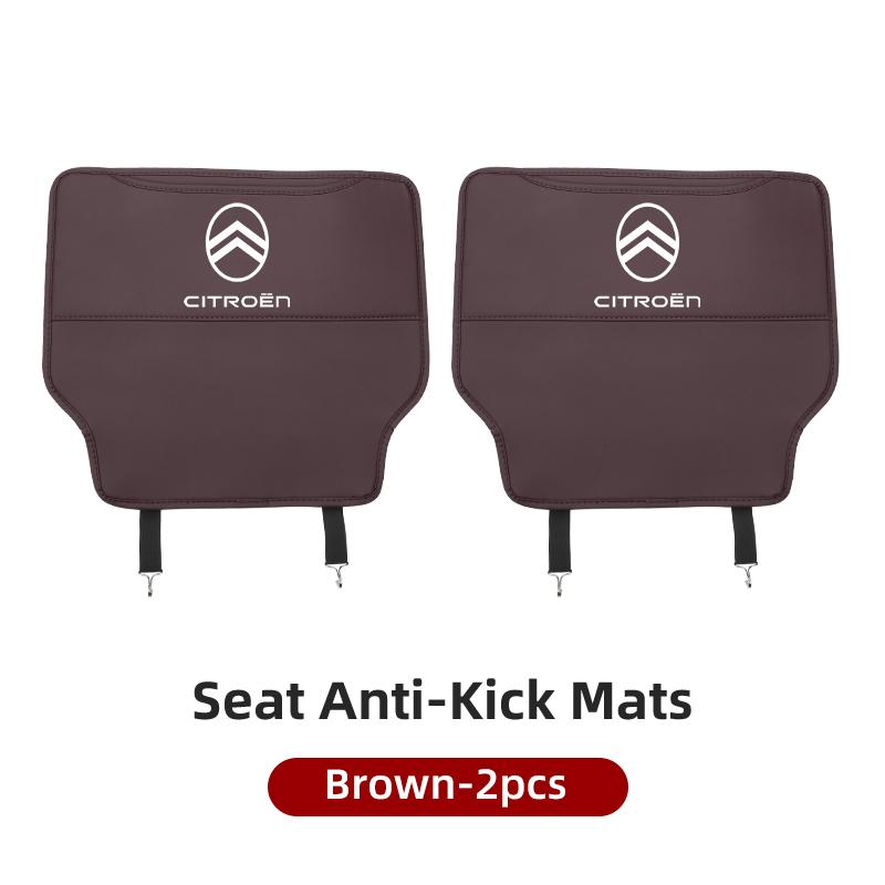 Car Anti-Kick Pad Seat Back Protective Cover Storage Pocket Auto Accessories For Citroen C4 C3 C5 C1 C2 VTS Berlingo Celysee