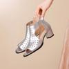 Women's high-heeled sandals summer comfortable versatile thick heel large size Roman fish mouth sandals