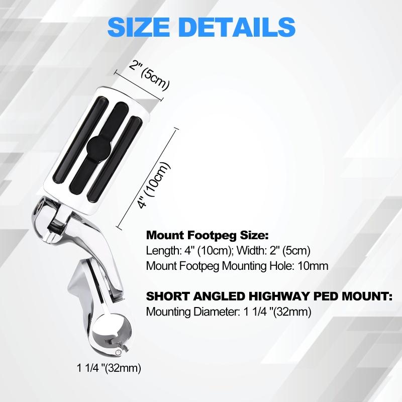 2 Teile/satz Motorrad Fußrasten Halterung Einstellbare Fußrasten Halterungen Schellen Kit 1 1/4" (32 mm) für für