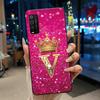 Case For TCL 205 4187D Bumper Black Silicone Shockproof Soft Casing Lucky Exclusive Initial Letter Luxury Crown Pattern Cover