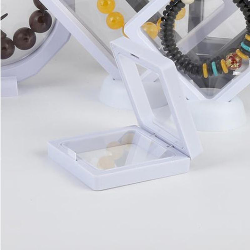 White Transparent Suspension Display Cases Jewelry Box Necklace Storage Holder