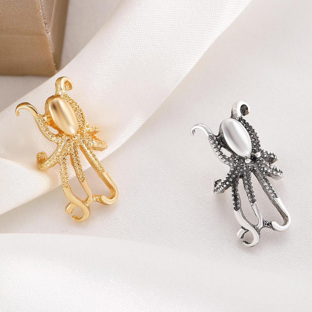 Retro Octopus Alloy Ear Clip - No Hole Earrings for Women