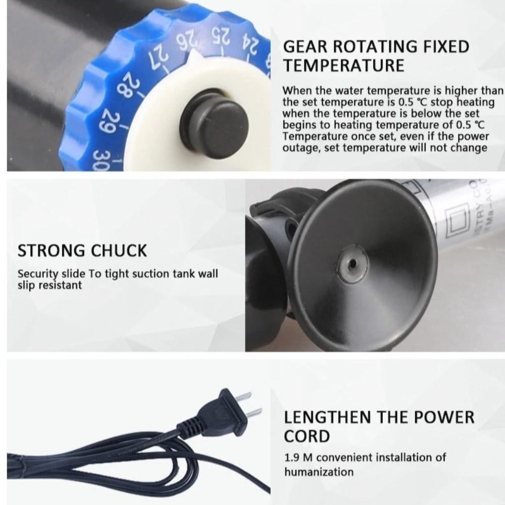 Automatic Fish Tank Heating Rod Explosion-proof Adjustable Temperature Aquarium Heater with Sucker High-Efficiency Heating Rod