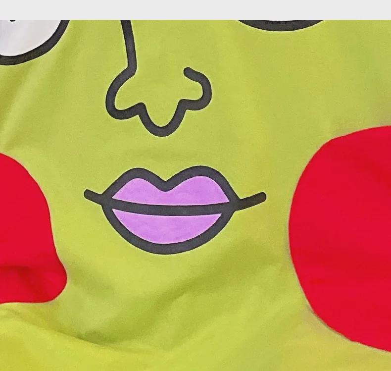 Pijama amuzantă de vară din bumbac pur cu gropițe - Rochie de casă lejeră cu mânecă scurtă pentru cupluri, pentru femei