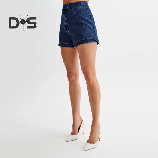 Damen Weste Shorts Ärmellos Einreihig Geteilter Saum Rundhalsausschnitt Knöpfe Slim Fit Hohe Taille Einfarbig Kurze Hose