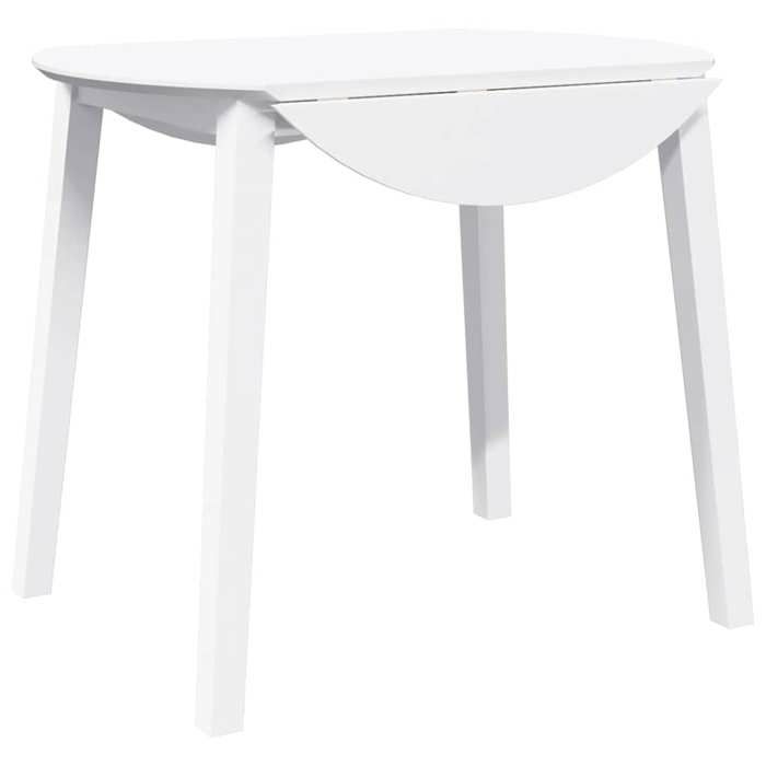 VidaXL Table à manger blanc bois massif et caoutchouc, table de salle à manger, table à dîner, meuble à manger, table de 4102529