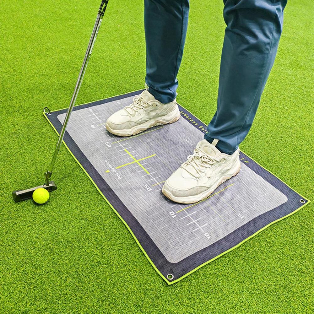 Foldable Putting Practice Mat Microfiber Golf Club Towel Golf Practice Aid Indoor Outdoor Practice