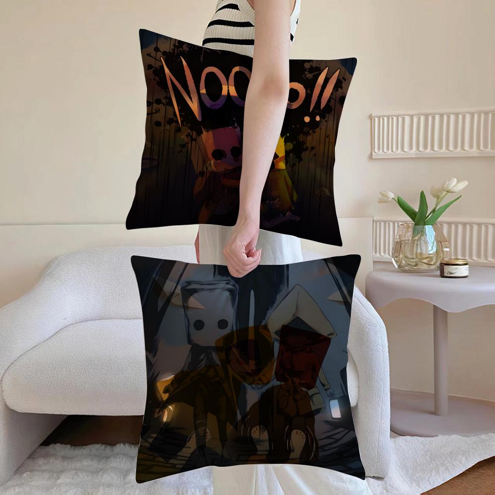 Game Little Nightmares Cushion Cover Anti-dustmite Pillowcase Invisible Zipper Silky Short Plush Sofa Cushion Cover