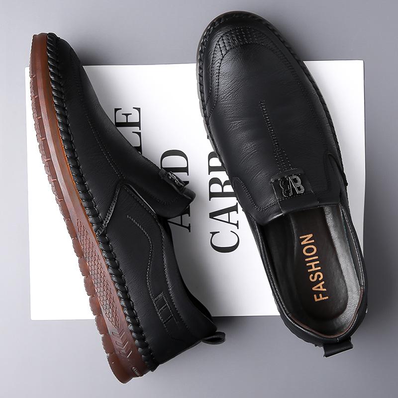 Fashion Spring Autumn Male Shoes Wear-resistant Non-slip Designer New Men's Leather Casual Shoes Lightweight Comfortable Loafers Man