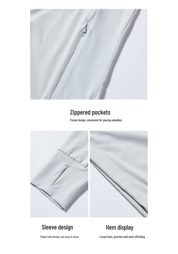 Unisex UPF50+ Cooling Ice Silk Sun Protection Jacket with Detachable Brim for Outdoor Cycling