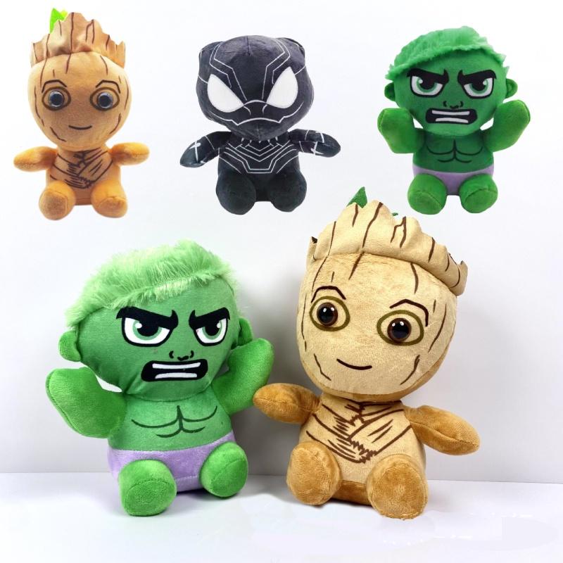 Marvel Avengers Black Panther Hulk Groot Plush Toys Soft Pp Cotton Stuffed Superheroes