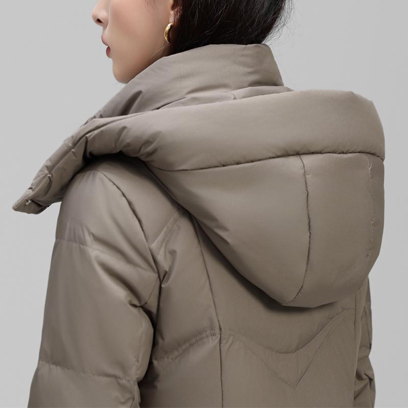 Winter Long Down Coats for Women Vintage Parkas Hooded 2026 Elegant Thick Warm Down Jackets Woman Outerwears