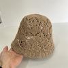 Women's Japanese Lace Hollow Knitted Bucket Cap Breathable Foldable Sun Visor Fashion Accessory for Spring And Summer