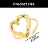 Adjustable Heart Shaped Rings Jewelry Stainless Steel Sweetheart Rings Open Adjustable Rings Jewelry for Fashionistas